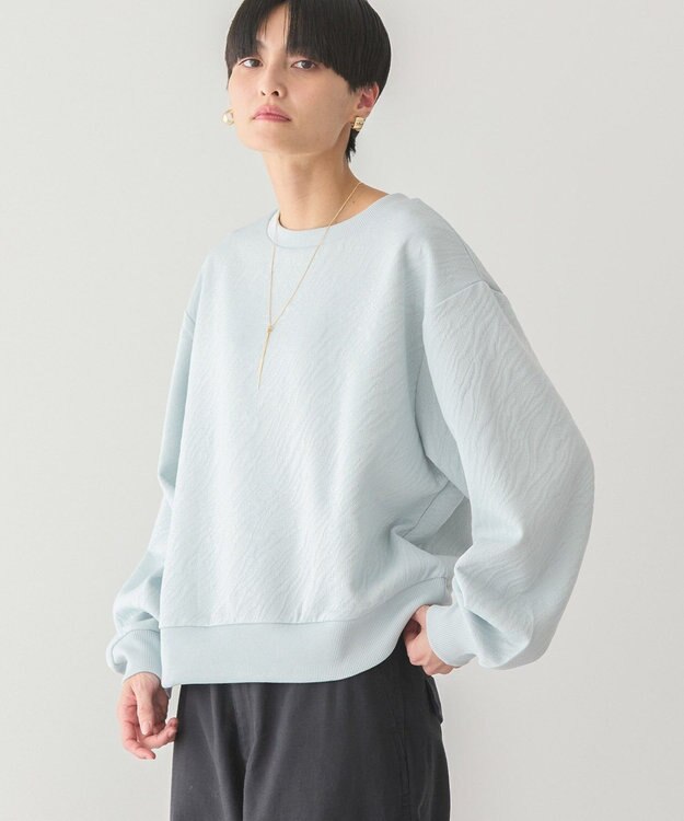 AMERICAN HOLIC ゼブラ柄ジャガードカットプルオーバー Light Blue