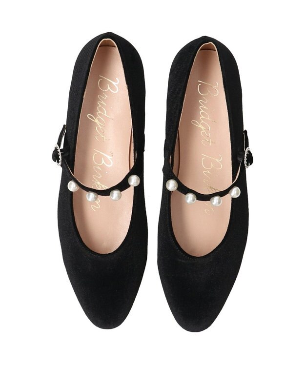 Bridget Birkin 【Bridget Birkin】パールストラップメリージェーンパンプス ブラック雑材