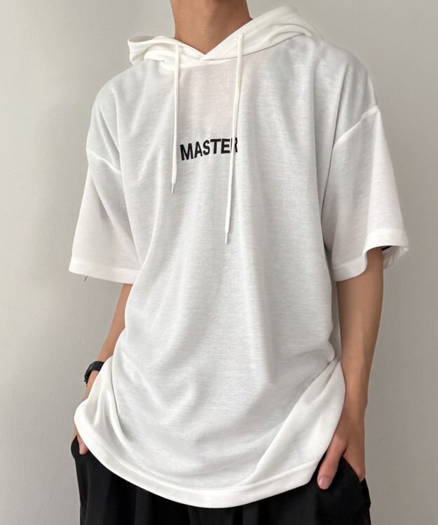 WEGO 【MLXLサイズ展開】ストレートラインプルパーカー（SS） ホワイト