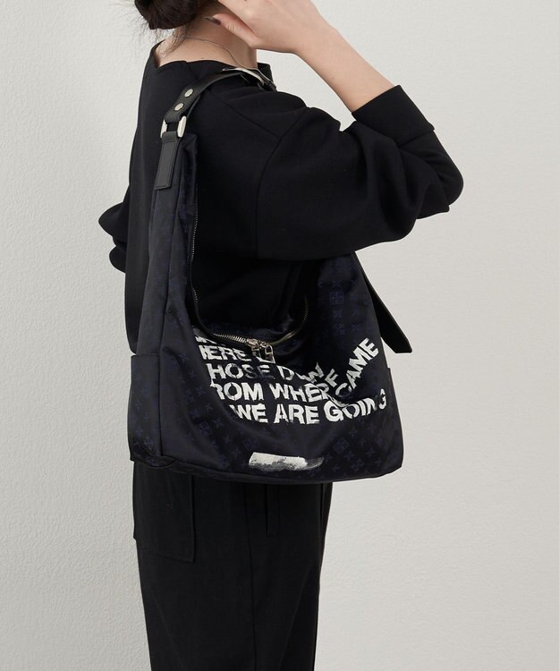 ステンシル風プリント ナイロン2WAYショルダーバッグ(SF-271) / russet