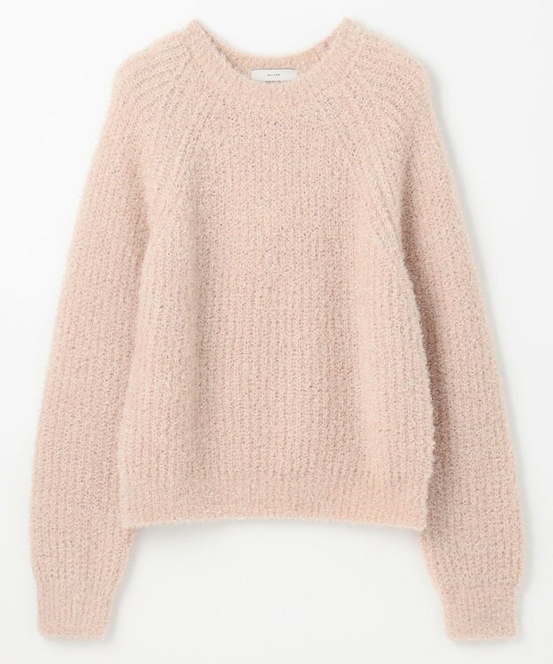 ANY カーリーファンシーニット ピンク