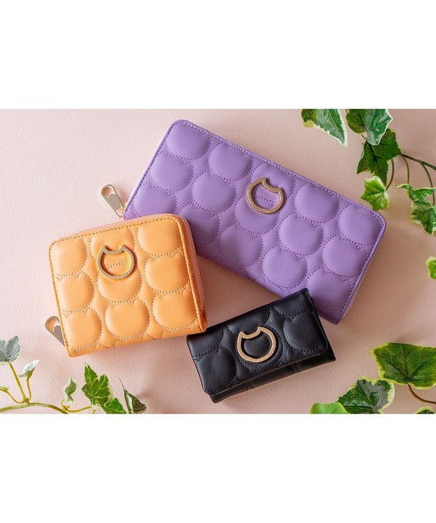 tsumori chisato CARRY ラインネコ ラウンドファスナー2つ折り財布 オレンジ