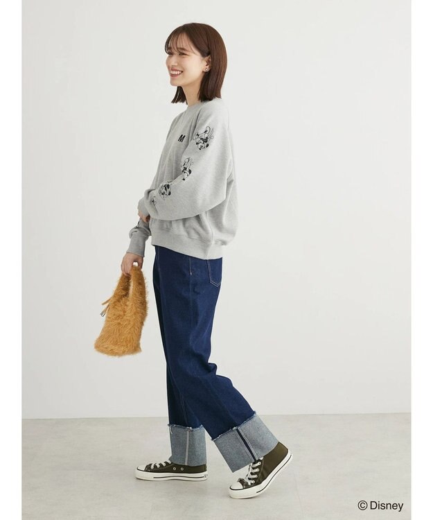 Green Parks Ｄｉｓｎｅｙ／裏毛袖プリントスウェットII Gray Mixture