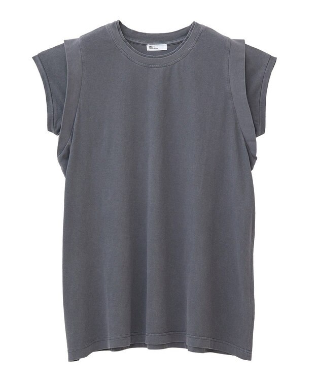 CRAFT STANDARD BOUTIQUE レイヤード風ピグメントカットチュニック Charcoal Gray