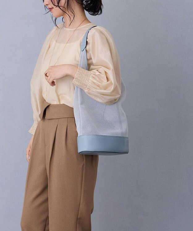 MioFIRANO TILE G001 トートバッグ ポーチ付き A4サイズ対応 LIGHT BLUE