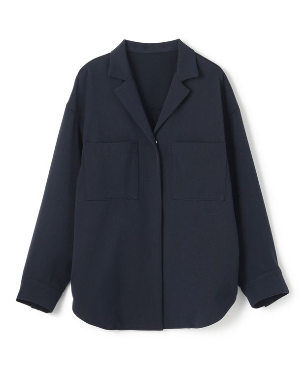 uncrave 【UNISEXあり】ギャバジン シャツ（uncrave WHITE） ネイビー