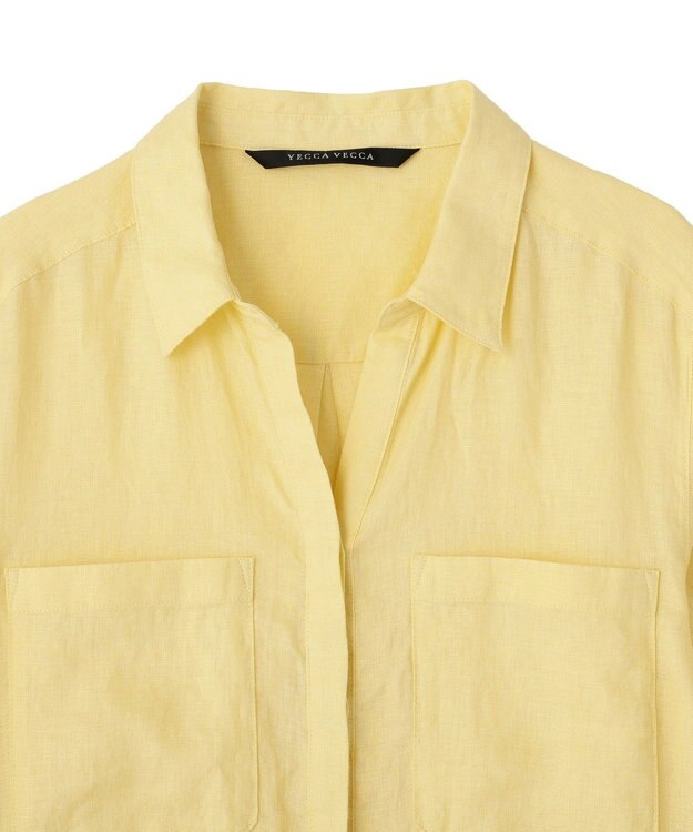 YECCA VECCA フレンチリネンドロストワンピース Yellow