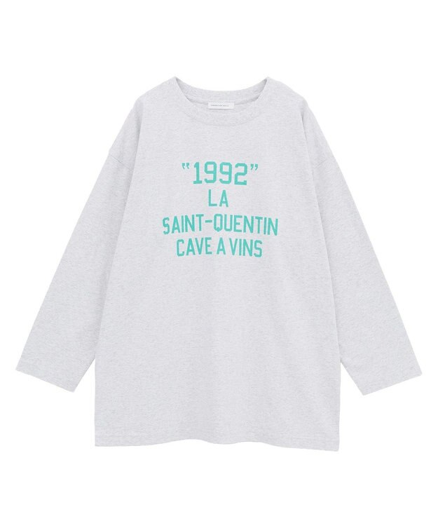 AMERICAN HOLIC カレッジロゴロングTシャツ Gray Mixture