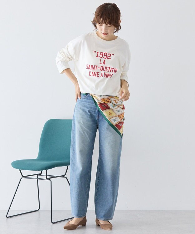 AMERICAN HOLIC カレッジロゴロングTシャツ Gray Mixture