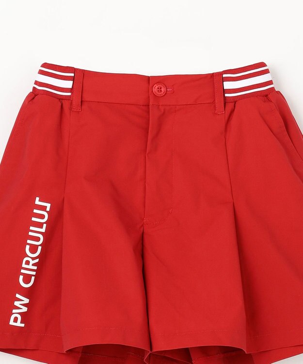 PW CIRCULUS 【WOMEN】ボックスプリーツショーツ ゴルフウェア レディース レッド系