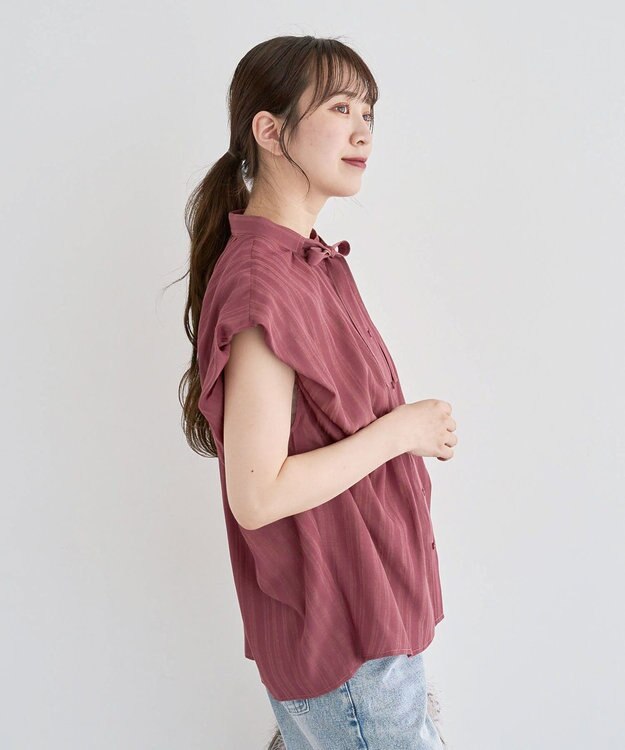 Green Parks ・ＥＬＥＮＣＡＲＥ　ＤＵＥ　ボウタイフレンチブラウス Pink