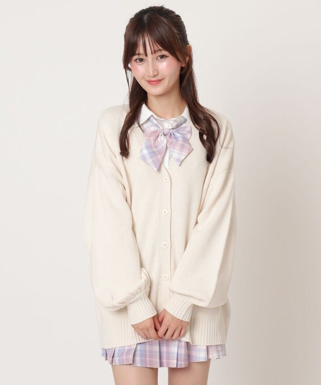 WEGO 【SCHOOLITEM】ニットカーディガン オフホワイト