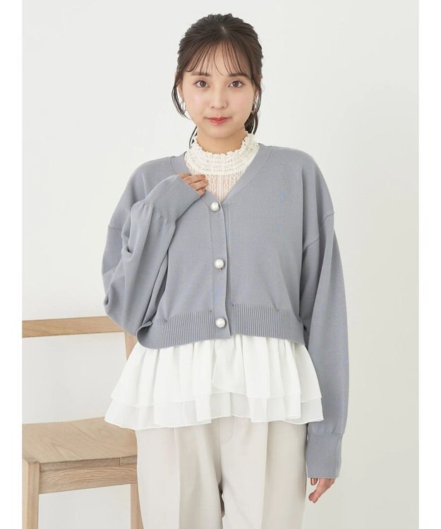 earth music&ecology レースドッキングタンクトップ Ivory