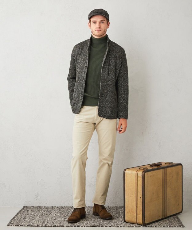 JOSEPH ABBOUD ツィーディフリース ハンチング カーキ系