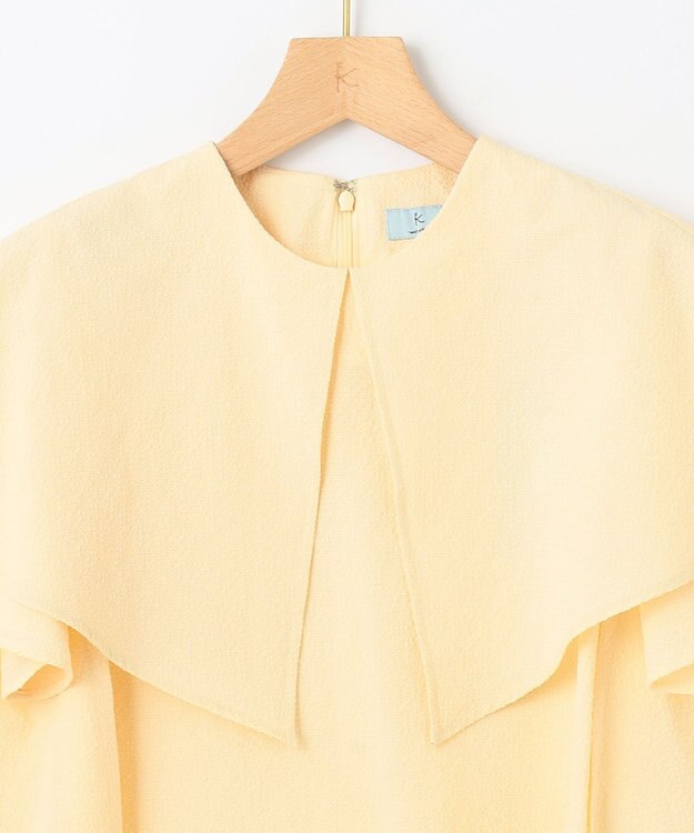 組曲 L サッカーストレッチ 襟付きブラウス シェルイエロー系