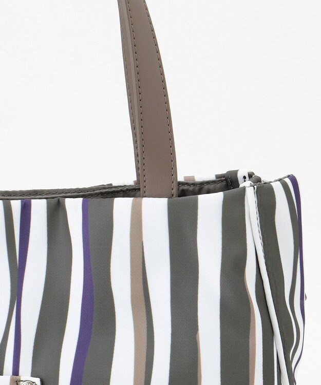 Y'SACCS 【ムック本掲載】ドローイングストライプ　ミニトートバッグ グレー