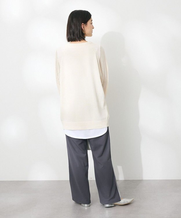 CRAFT STANDARD BOUTIQUE ロゴジャガードメッシュニットプルオーバー Ivory