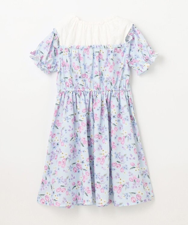 ANY KIDS オン・オフショルダー チューリップ ワンピース サックスブルー系