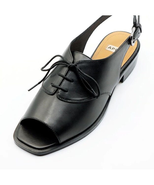 APOM レースアップスリングバックサンダル30 ブラック