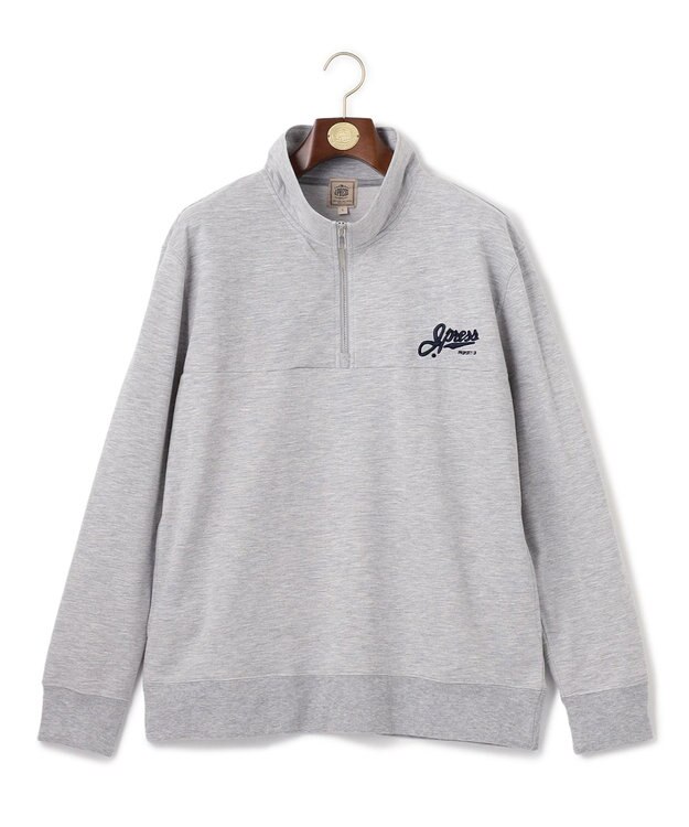 J.PRESS MEN インレージャージー ロゴハーフジップスウェット ライトグレー系