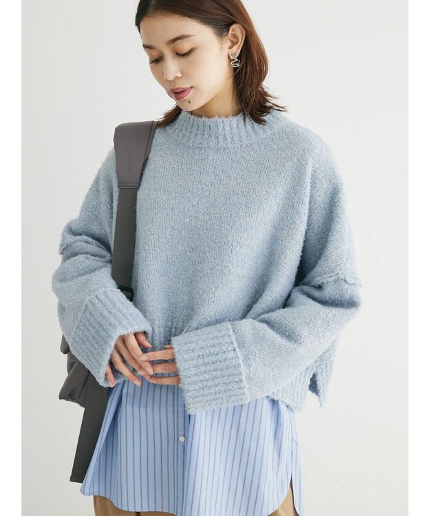 Green Parks ・Ｐｅｔｉｔ　Ｆｌｅｕｒ　ブークレワイドニット Blue