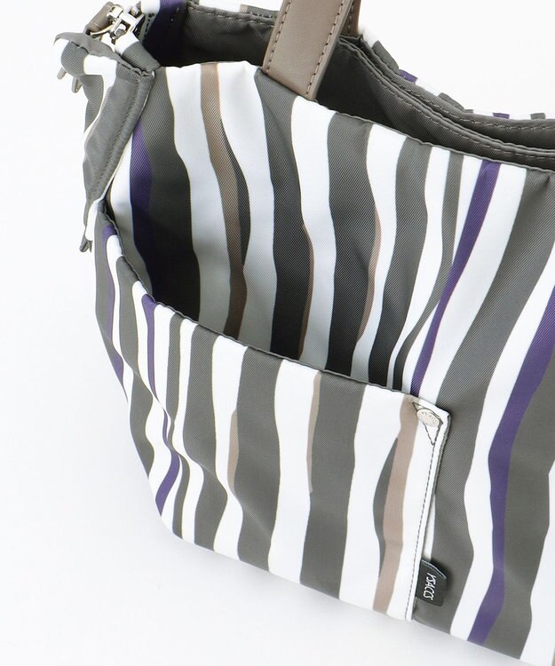 Y'SACCS 【ムック本掲載】ドローイングストライプ　ミニトートバッグ グレー