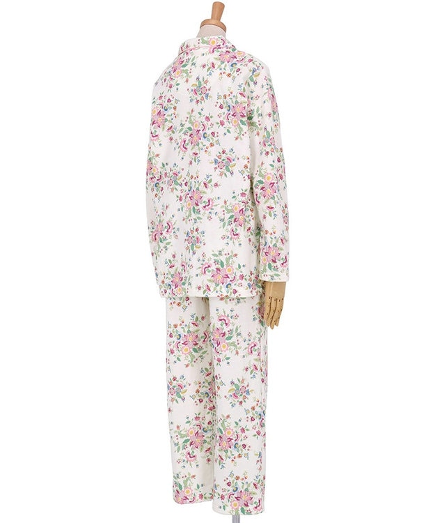 WACOAL ワコール_リラックス＆スリープ パジャマ 綿混(本体) あったか 長袖 長ズボン ミントン レディース NDW462 /ワコール ホワイト