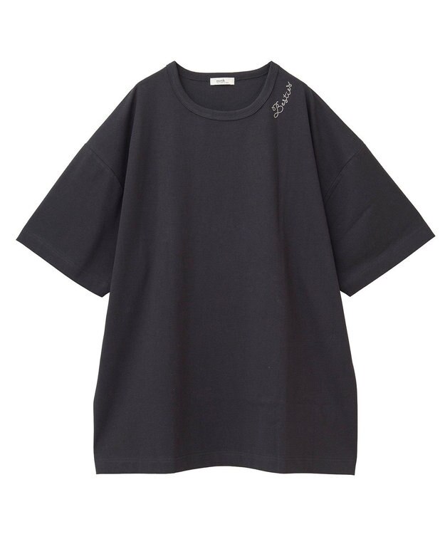 earth music&ecology アソートグラフィックルーズＴｅｅ Black
