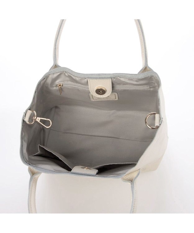 UNBILLION ペルケ perche / 牛革ドット刺繍2wayトートS アイボリー