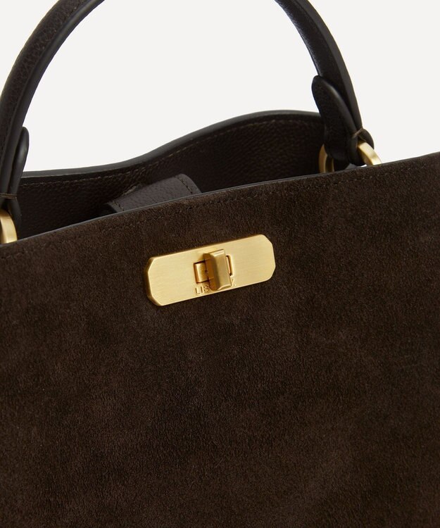 LIBERTY. バーリントン スエード ミニ トップハンドルバッグ ブラウン