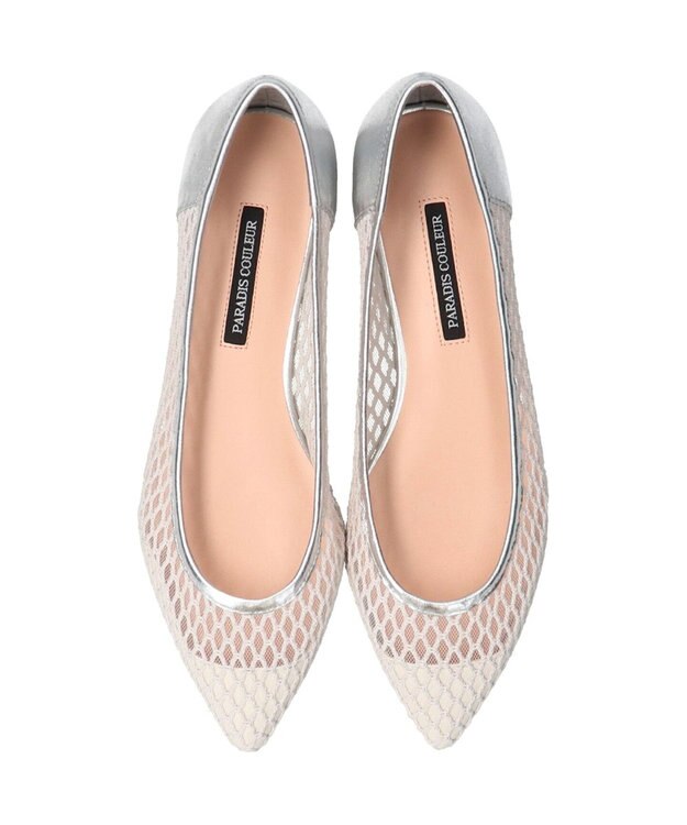 Bridget Birkin 【PARADIS COULEUR】チュールネットレイヤードパンプス シルバーコンビ