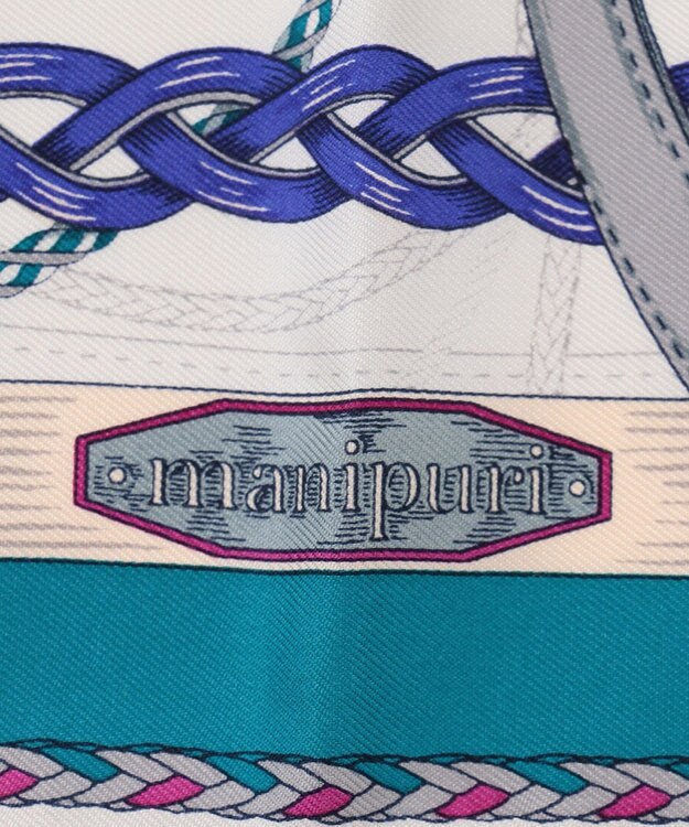 23区 manipuri タッセルストラップ柄 スカーフ ブルー系5