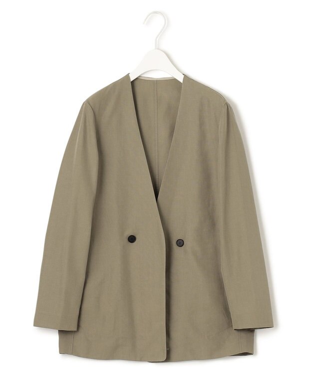 ICB 【洗える】 UnleashLite ノーカラージャケット オリーブ系