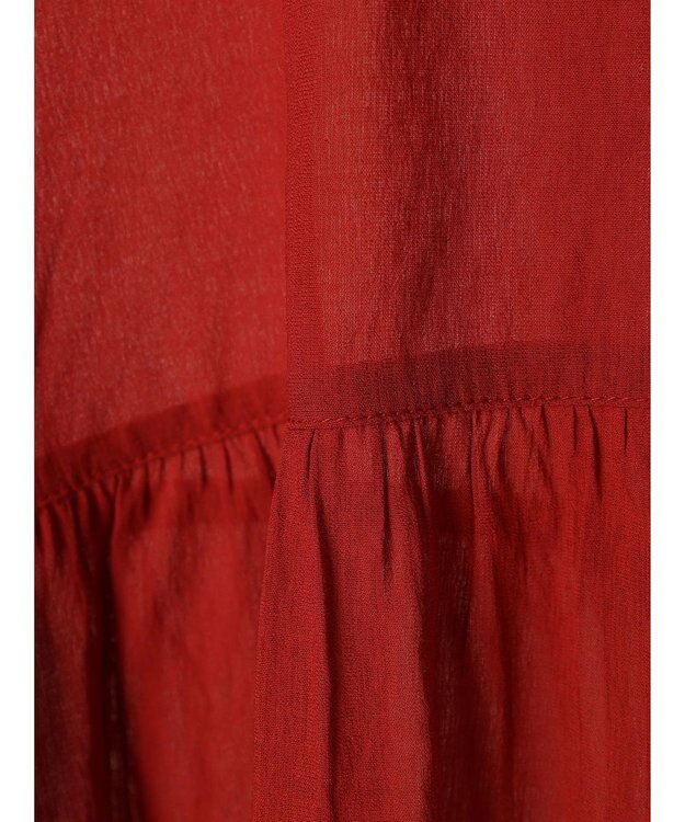 CRAFT STANDARD BOUTIQUE ウ゛ィンテージボイルティアード切替ブラウス Red