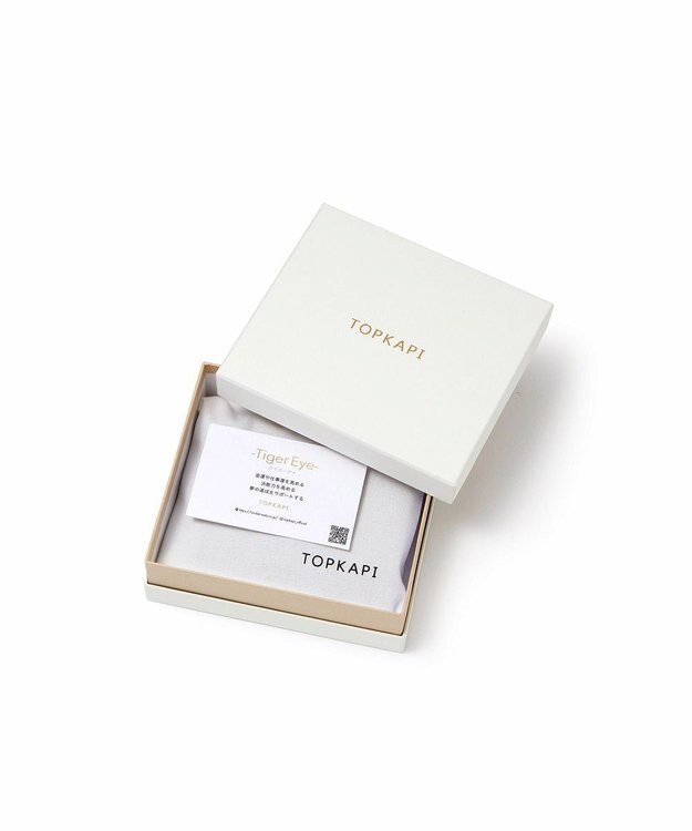 TOPKAPI 【TOPKAPI】gemdrops ジェムドロップ ミニエンボスレザー 天然石 二つ折り 財布 ミディアムグレー