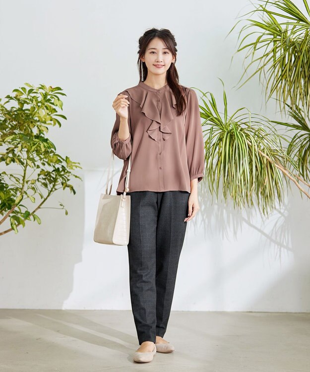 Tiaclasse 【洗える】フリルブラウス ピンク