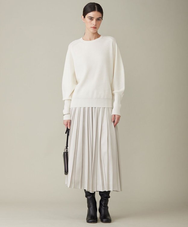 ICB 【洗える】 ウールポリエステルハイゲージ ニット オフホワイト系