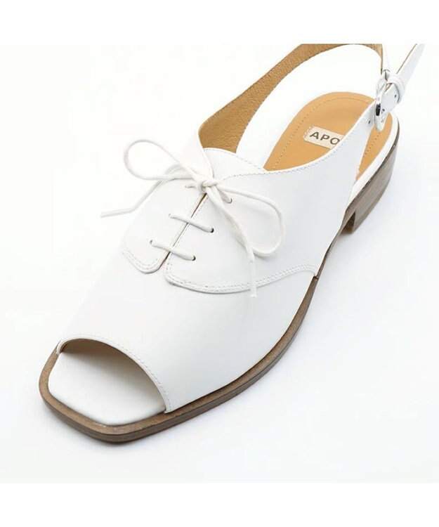 APOM レースアップスリングバックサンダル30 ホワイト
