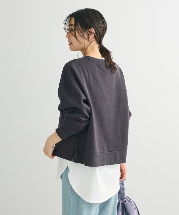 Green Parks 裏起毛フロッキーロゴプルオーバー Dark Gray