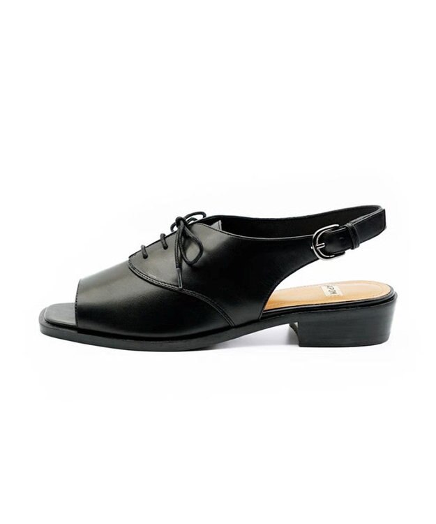 APOM レースアップスリングバックサンダル30 ブラック