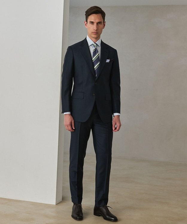 GOTAIRIKU GOTAIRIKU別注【日本製】シルク ネクタイ_レジメンタル柄 ネイビー系1