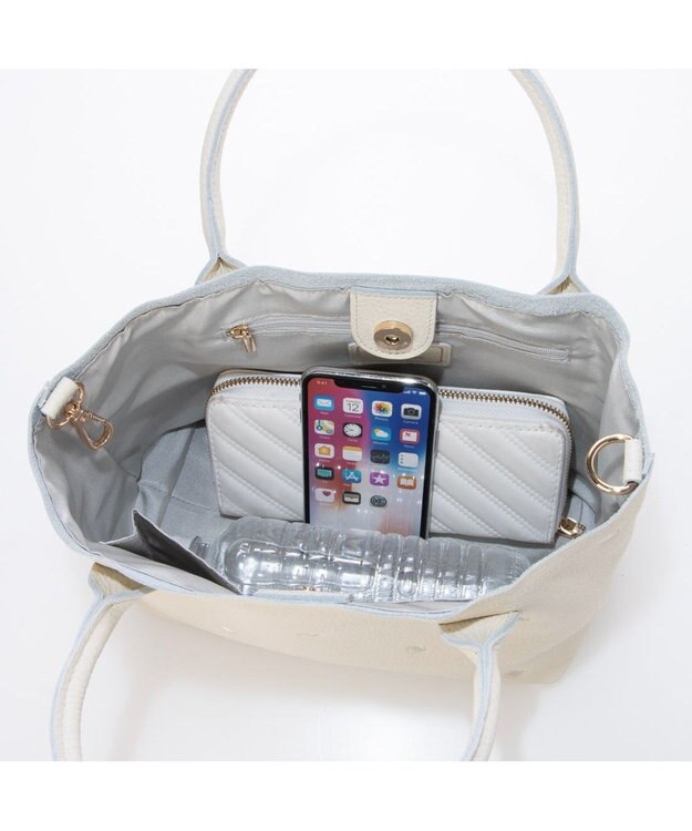 UNBILLION ペルケ perche / 牛革ドット刺繍2wayトートS アイボリー