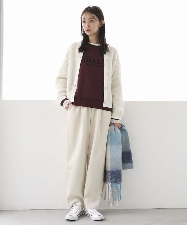 Green Parks 裏起毛フロッキーロゴプルオーバー Dark Red