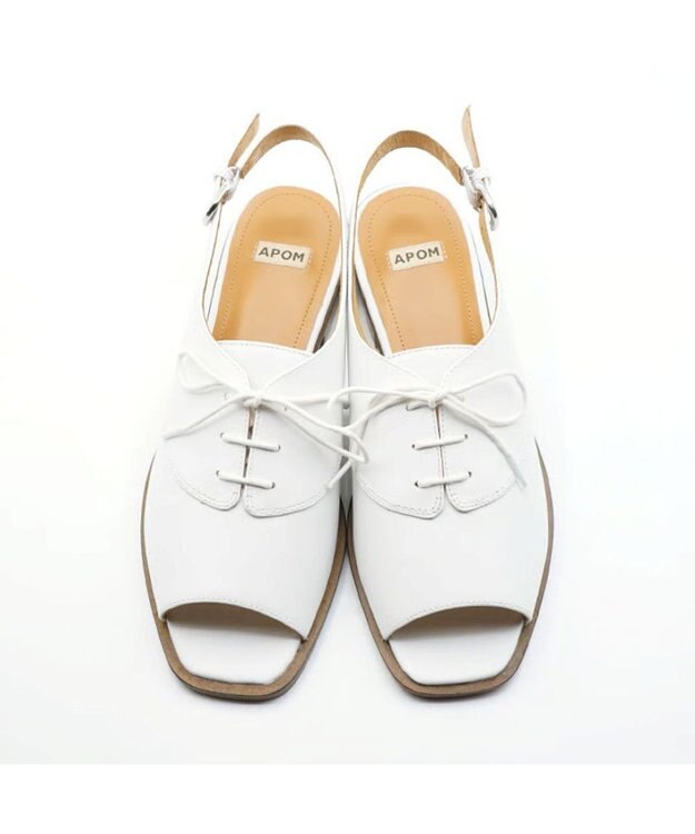 APOM レースアップスリングバックサンダル30 ホワイト