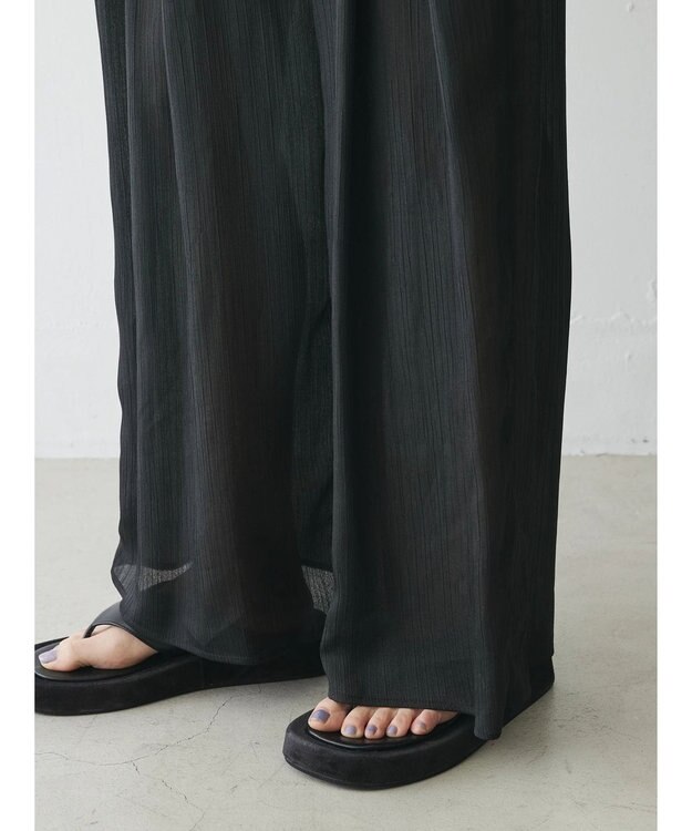 Green Parks AnriettMusee シアータックワイドパンツ Black