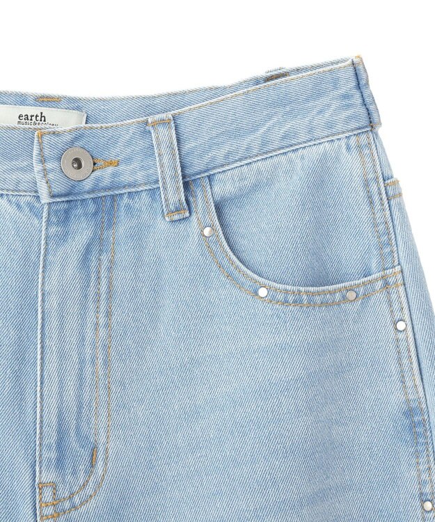 earth music&ecology スタッズデニムパンツ Light Indigo
