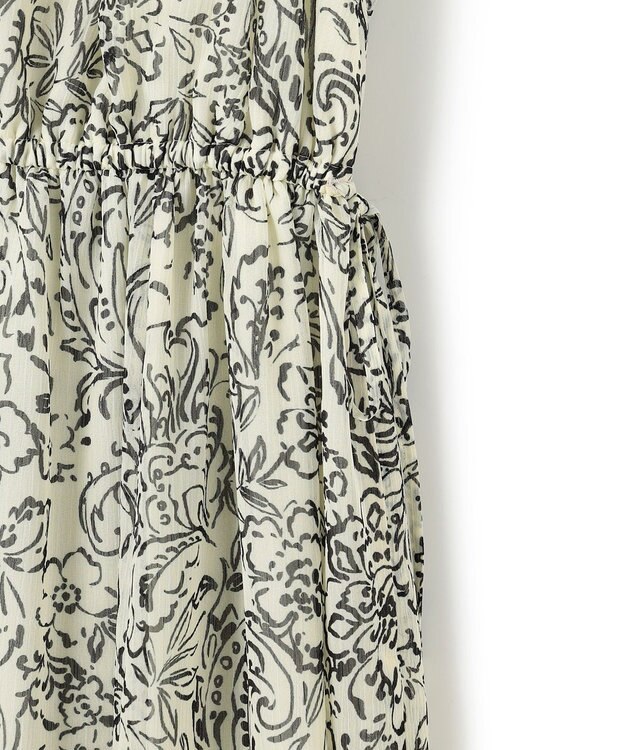 23区 【洗える】アンティークフラワープリント ワンピース ホワイトベース