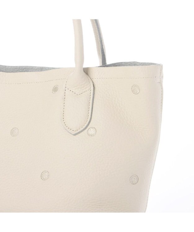 UNBILLION ペルケ perche / 牛革ドット刺繍2wayトートS アイボリー
