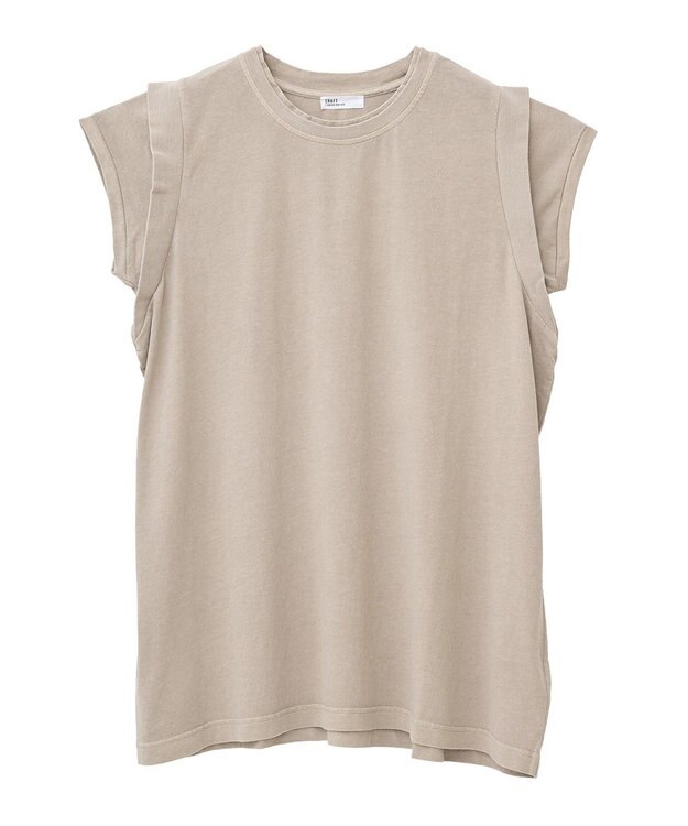 CRAFT STANDARD BOUTIQUE レイヤード風ピグメントカットチュニック Beige