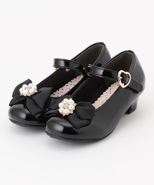 ANY KIDS エナメル ヒール パンプス ブラック